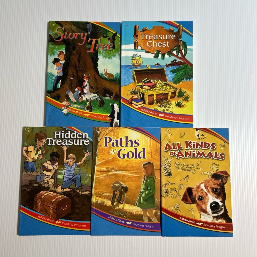 Abeka Readers Lot Grade 2 Homeschool Tree Treasure Chest Hidden Gold Animals